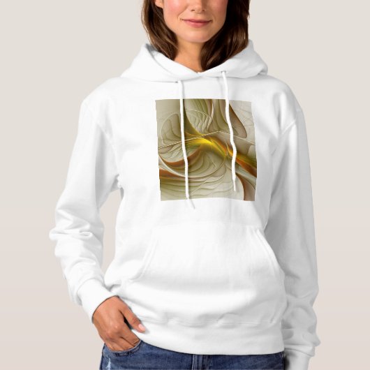 Pull À Capuche Couleurs de métaux précieux, art fractal abstrait (Devant)