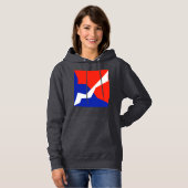 Pull À Capuche Couleurs du drapeau bleu rouge blanc (Devant entier)