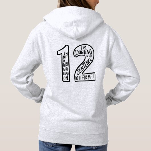 Pull À Capuche Counting Sentences: Witty Typography (Dos)
