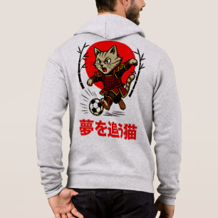 Pull À Capuche Cozy Anime Samouraï Cat Football - Pour la culture