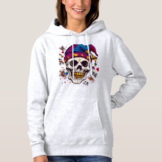 Pull À Capuche Crâne de Bouffon Escroc (Devant)