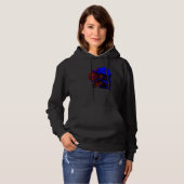 Pull À Capuche Crâne de Métamorphose Bleu Glitch (Devant entier)