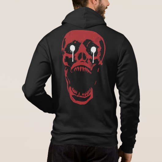 Pull À Capuche Crâne Rouge Ruisselant : Tranchant Gothique (Dos)