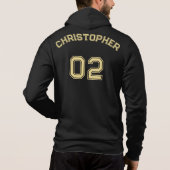 Pull À Capuche Créer Black Gold Player Nom Jersey Number Mens (Dos)