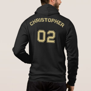 Pull À Capuche Créer Black Gold Player Nom Jersey Number Mens