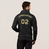 Pull À Capuche Créer Black Gold Player Nom Jersey Number Mens (Dos entier)