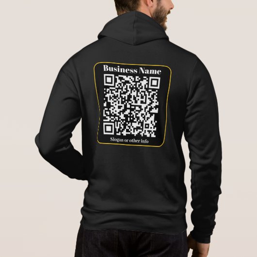 Pull À Capuche Créer un code QR d'entreprise scannable instantané (Dos)