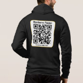 Pull À Capuche Créez votre propre code QR | Bordure noire blanche (Dos)