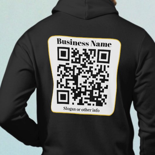Pull À Capuche Créez votre propre code QR | Bordure noire blanche