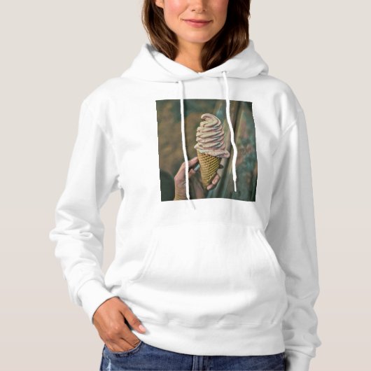 Pull À Capuche crème glacée froide cool (Devant)