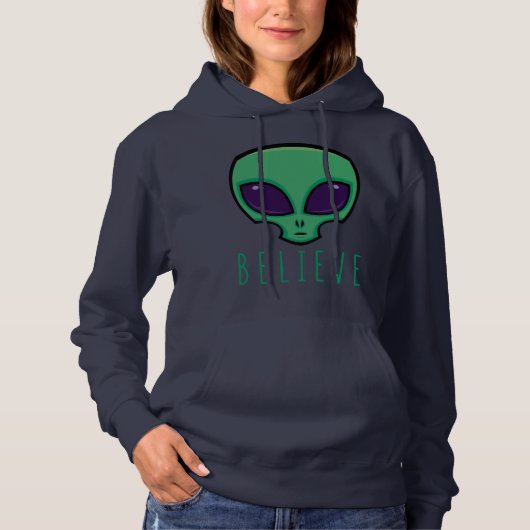 Pull À Capuche Croire la tête de l'Alien (Devant)