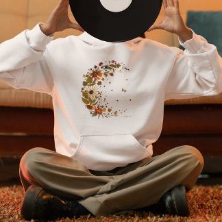 Pull À Capuche Croissant de lune floral | Art floral pressé