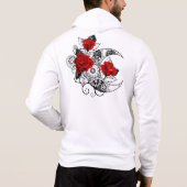 Pull À Capuche Croissant mécanique avec roses rouges (Dos)