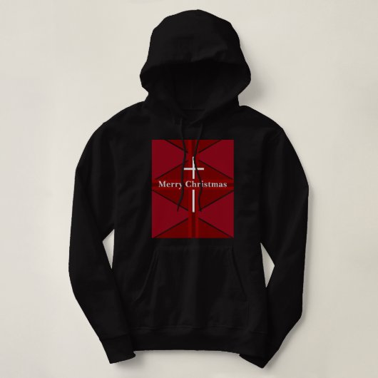 Pull À Capuche Croix chrétienne de Noël (Design devant)