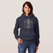 Pull À Capuche Croix chrétienne du Christ en T-shirt gris pierre (Devant entier)