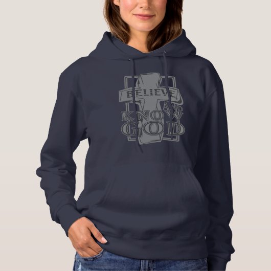 Pull À Capuche Croix chrétienne du Christ sur T-shirt gris pierre (Devant)