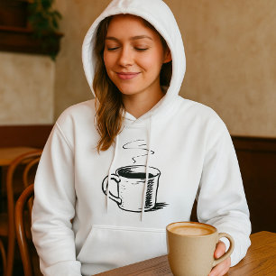 Pull À Capuche Croquis minimaliste pour la pâte à café tirée à la