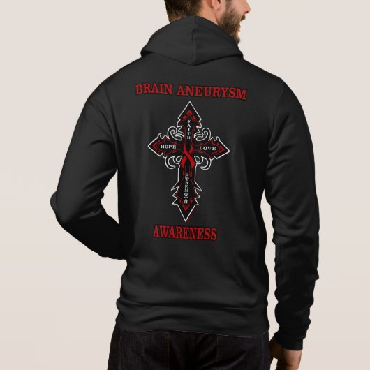 Pull À Capuche Cross/Awareness...Cerveau Aneurysme (Dos)