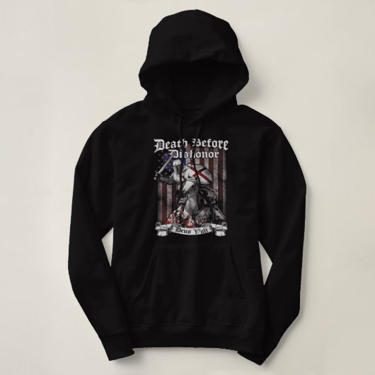 Pull À Capuche Crusader Knight Templier Guerrier De Dieu Je Crain (Design devant)