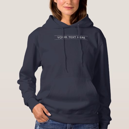 Pull À Capuche Custom Basic Dark Navy Blue Ajouter votre texte Fe (Devant)