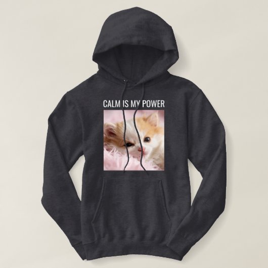 Pull À Capuche Custom Cat Mom Dark Grey White Text Cute Pet Photo (Design devant)