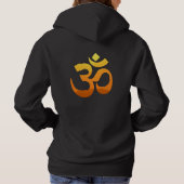 Pull À Capuche Custom Double Face Yoga Symbole Om Doré Femmes (Dos)