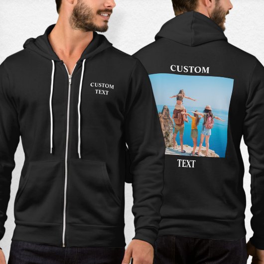 Pull À Capuche Custom Logo Zipped Hoodie, Your Own Text Photo Zip