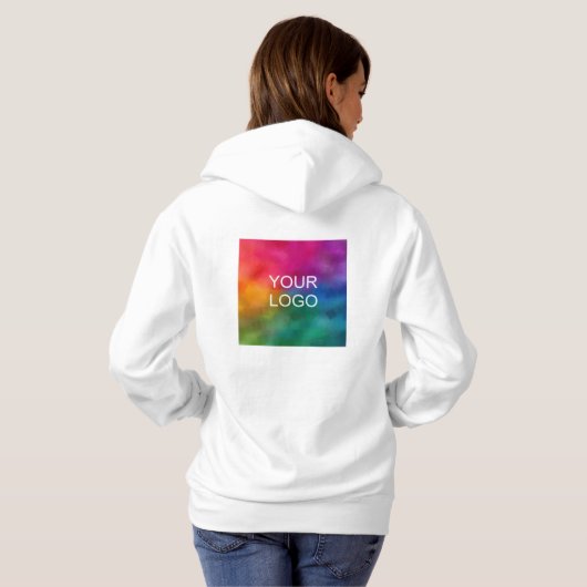 Pull À Capuche Custom Text Upload Your Logo Womens Double Sided (Dos entier)