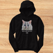 Pull À Capuche Customized Cute Pet Photo Name Cat Mom White Black