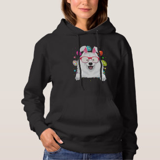 Pull À Capuche Cute Bunny Samoyed Dog Face Easter Eggs Easter Day