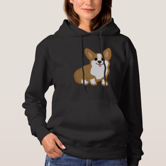 Pull À Capuche Cute Corgi Design (Devant)
