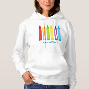 Pull À Capuche Cute Custom Kindergarten Enseignant Crayon