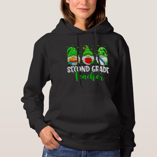 Pull À Capuche Cute Gnomes 2e classe Teacher Squad St patrick Da (Devant)