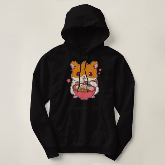Pull À Capuche Cute Hamster Manger Ramen Hamster Amateurs (Design devant)