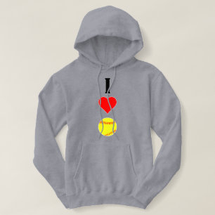 Pull À Capuche Cute I Lot/Heart Softball Femmes Fastpich Sports