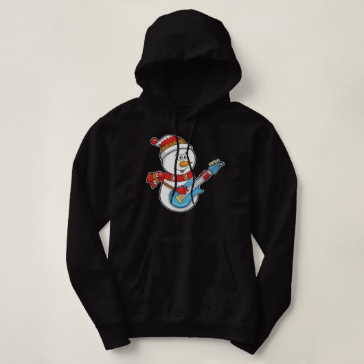 Pull À Capuche Cute Snowman Jouer de la guitare (Design devant)