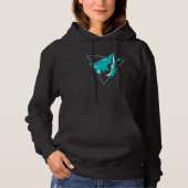 Pull À Capuche Cyan Fenrir Wolf Howl Odin Nordic Valhalla Mjolnir (Devant)