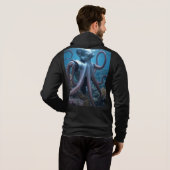 Pull À Capuche Cyber Octopus hommes noirs Bella zip hoodie dos (Dos entier)