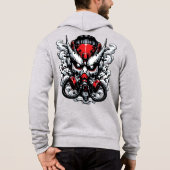 Pull À Capuche Cyber Oni : Masque de Guerrier de la Fumée (Dos)