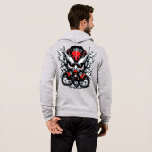 Pull À Capuche Cyber Oni : Masque de Guerrier de la Fumée (Dos entier)