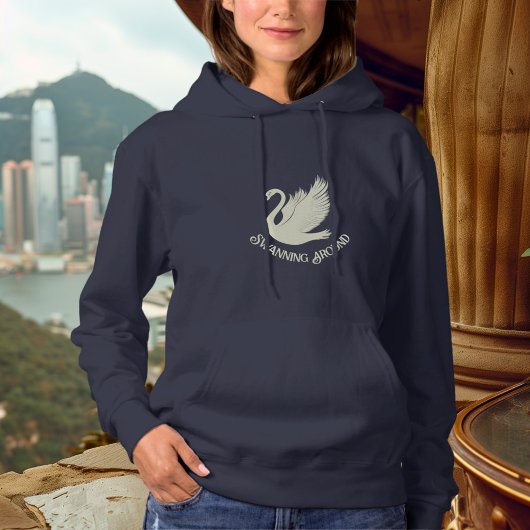 Pull À Capuche Cygne - Cygne en Crème Élégant