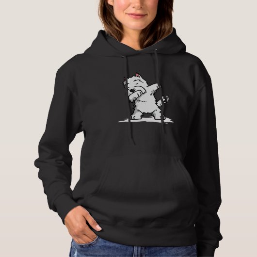 Pull À Capuche Dabbing Westie Funny West Highland White Terrier (Devant)