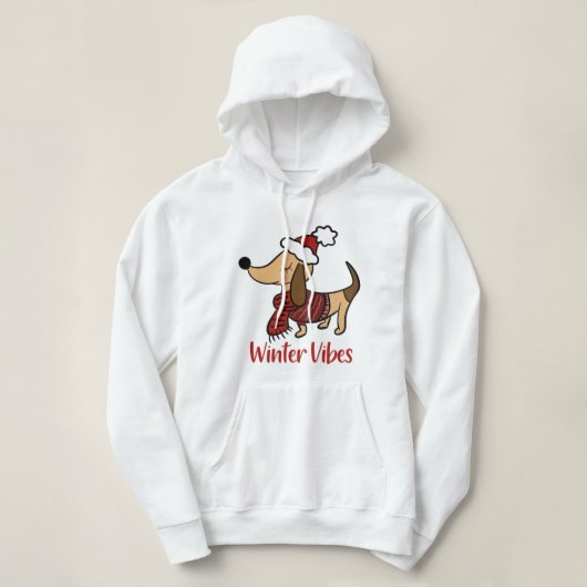 Pull À Capuche Dachshund Chien d'Hiver (Design devant)