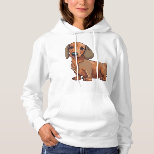 Pull À Capuche Dachshund Chien mignonne (Devant)