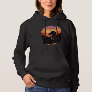 Pull À Capuche Dachshund Chiweenie Wiener Dog Art Sunset Vintage