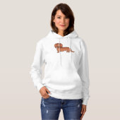 Pull À Capuche Dachshund de dessin animé mignon aux longs cheveux (Devant entier)