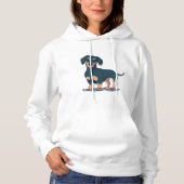 Pull À Capuche Dachshund noir (Devant)