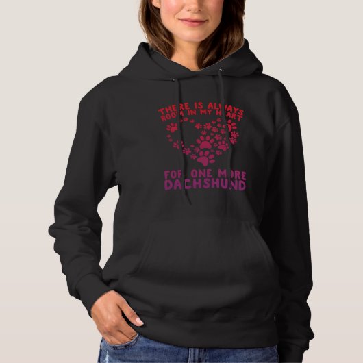 Pull À Capuche Dachshund Paw Print Hearts (Devant)