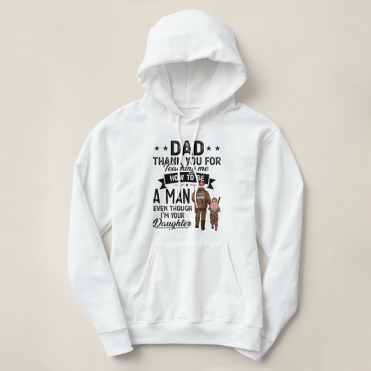 Pull À Capuche Dad thank you for shirt (Design devant)