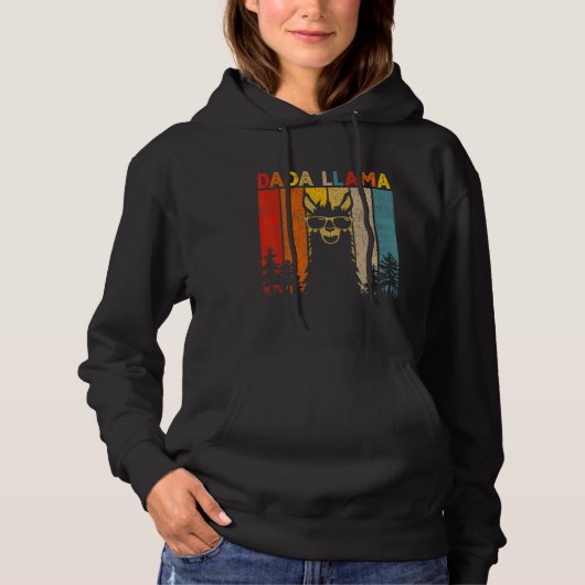 Pull À Capuche Dada Llama Lover Pour Hommes Femmes (Devant)